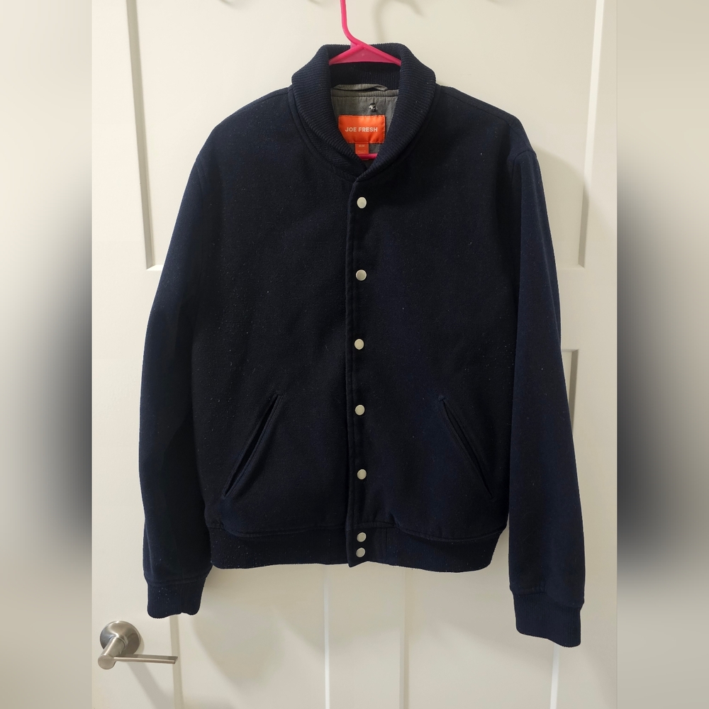 Joe Fresh Navy Blue Varsity Jacket (Medium)